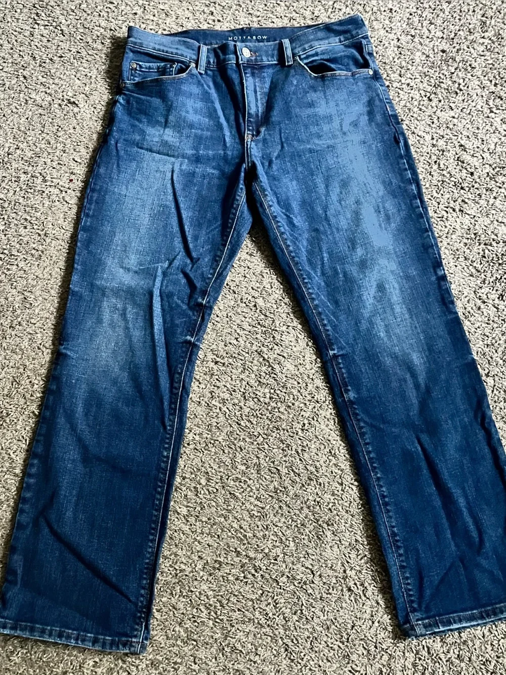 Mott & Bow Crosby Jeans Mens 34x30 Blue Dark Wash Straight Leg Stretch Denim